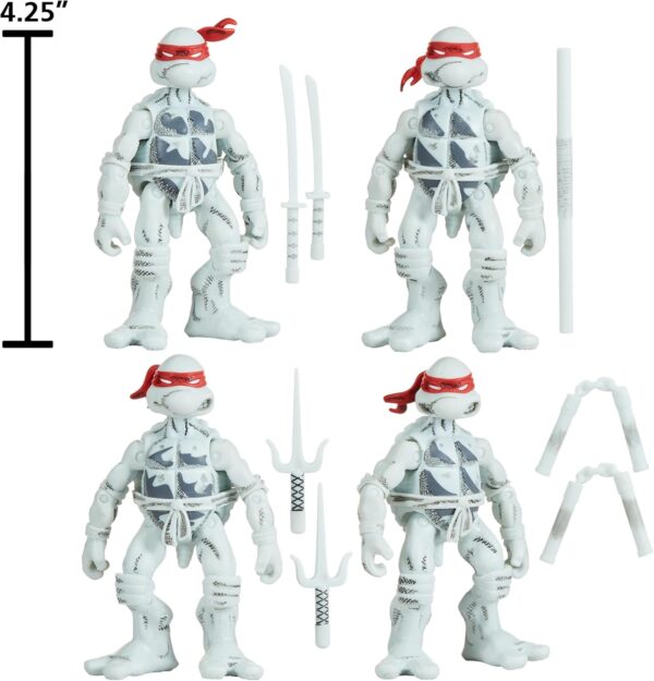 Teenage Mutant Ninja Turtles: Figuras de cómics en blanco y negro con cómic de Playmates Toys - Image 2