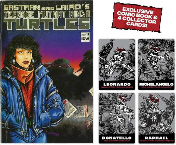 Teenage Mutant Ninja Turtles: Figuras de cómics en blanco y negro con cómic de Playmates Toys - Image 3